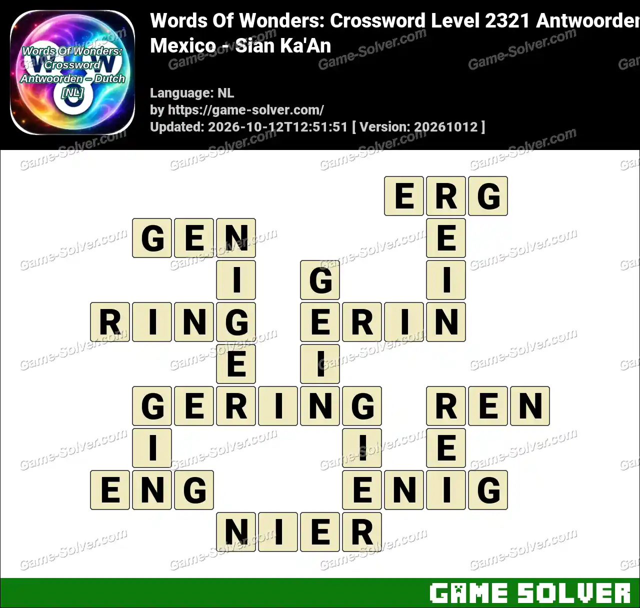 Words Of Wonders: Crossword Level 2321 Antwoorden – Mexico – Sian Ka’An
